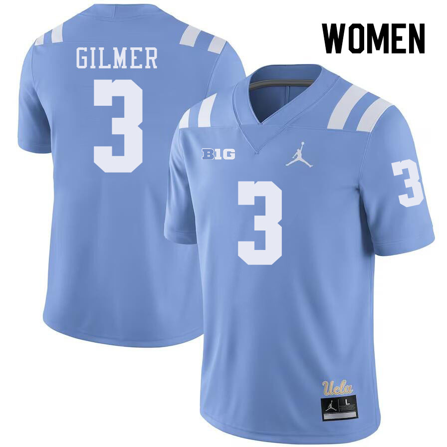 Women #3 Kwazi Gilmer Big 10 Conference College Football Jerseys Stitched-Power Blue